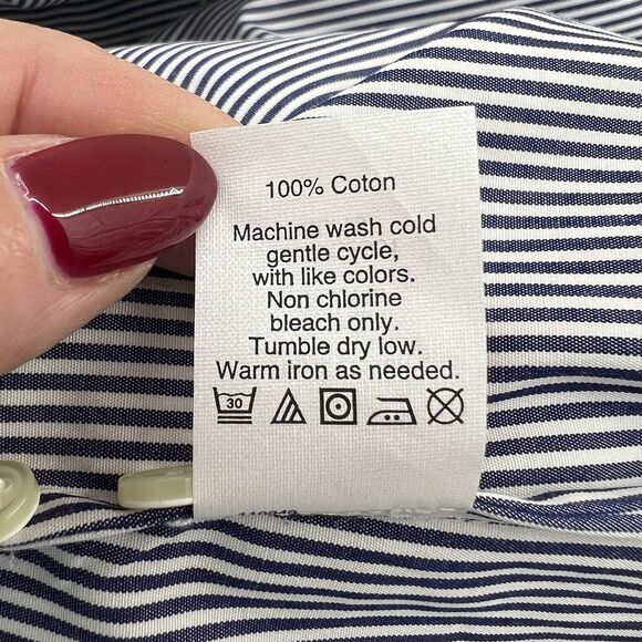 J. Crew Sz M Button Front Tunic Shirt Factory Striped Infinity Long Sleeve C3531 - Picture 11 of 13